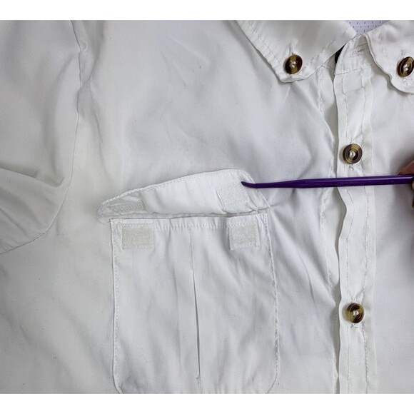 Prodoh Founders Vented Fishing Shirt LS White Button Preppy Outdoor L 14 16 - Picture 5 of 16